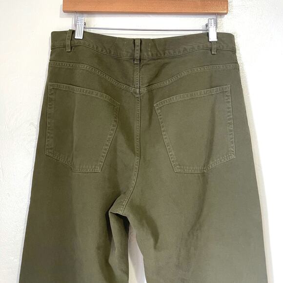 NILI LOTAN Mitchell High Rise Straight Leg Jeans in Army Green Size 10 - Picture 7 of 13